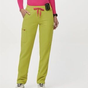 FIGS Limeade Yola Skinny Scrub Pants Women XL Waistband Drawstring Limeade Nurse